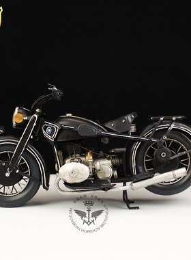 纯手工 1932年宝马R2摩托车模型1:8 可配 HT 12寸兵人手办模型