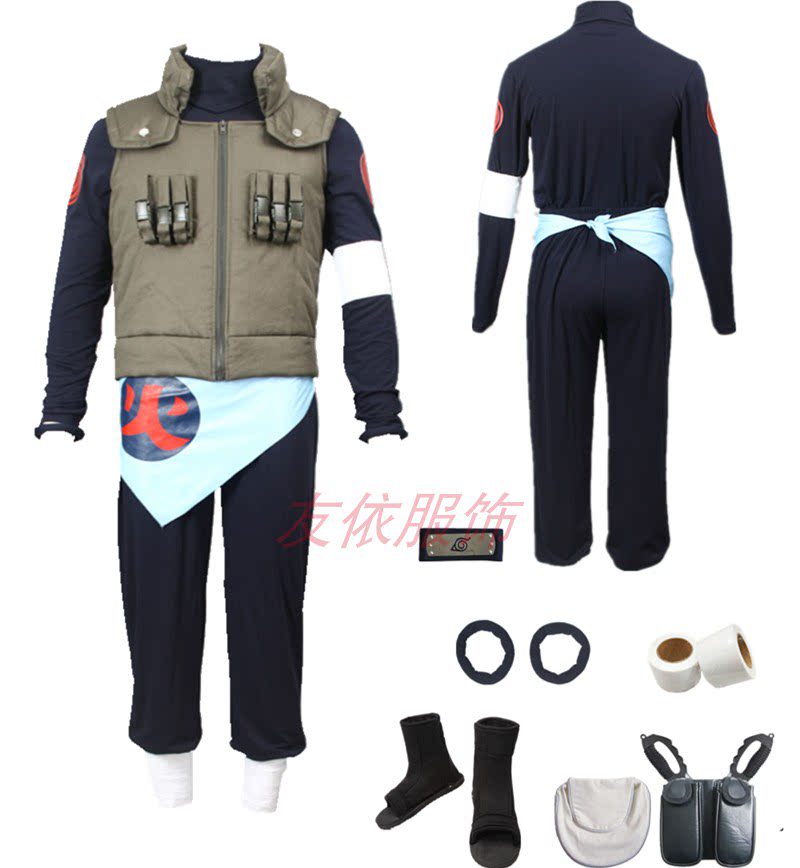 动漫火影忍者cosplay服装猿飞阿斯玛装1代绿马甲套装cos全套现货