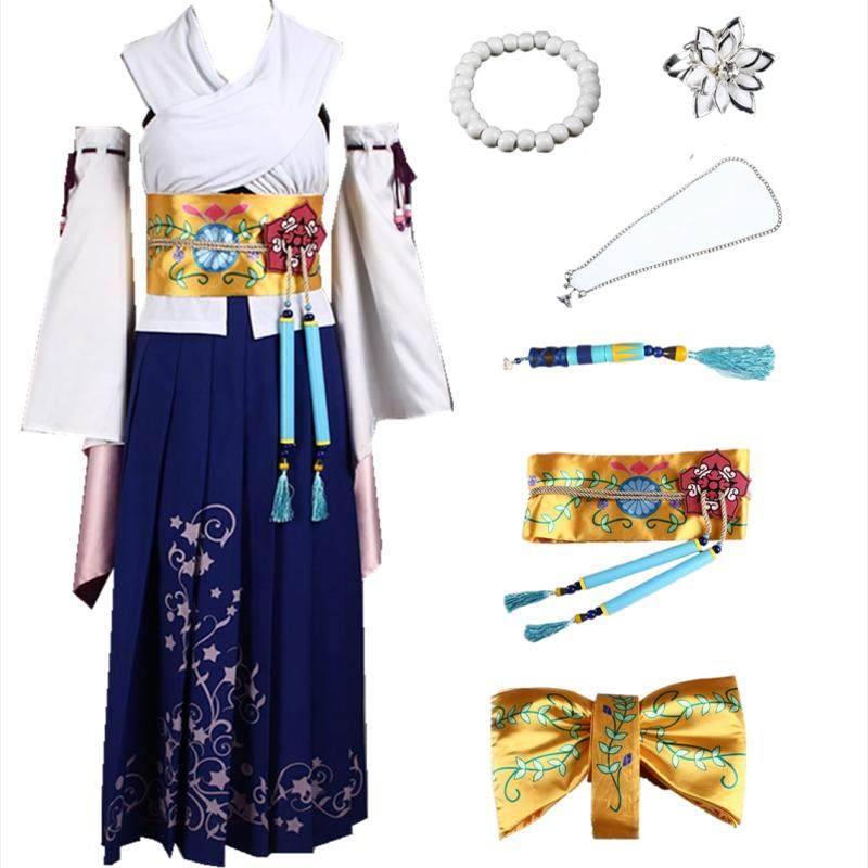 最终幻想10尤娜cosplay服装长裙