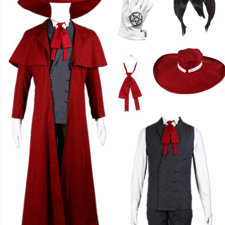 动漫地狱之歌cosplay服装阿卡特1代cos服装红色外套和帽子全套