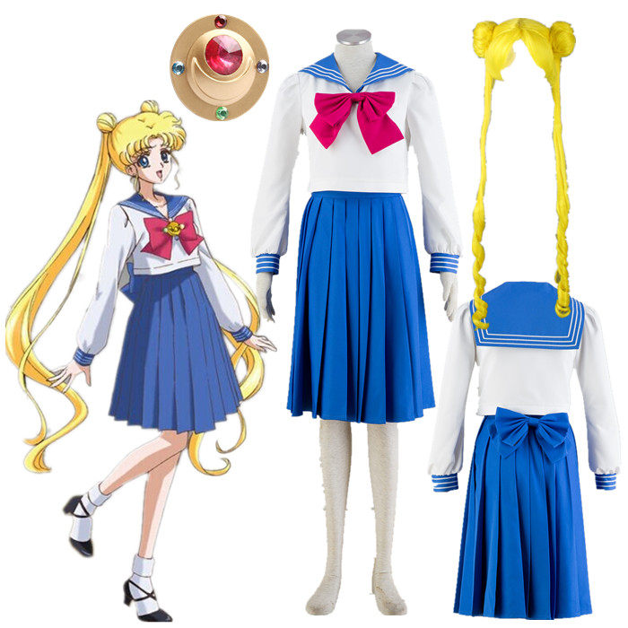 动漫COS服饰美少女战士月野兔装5代Crystal水晶版水手服校服