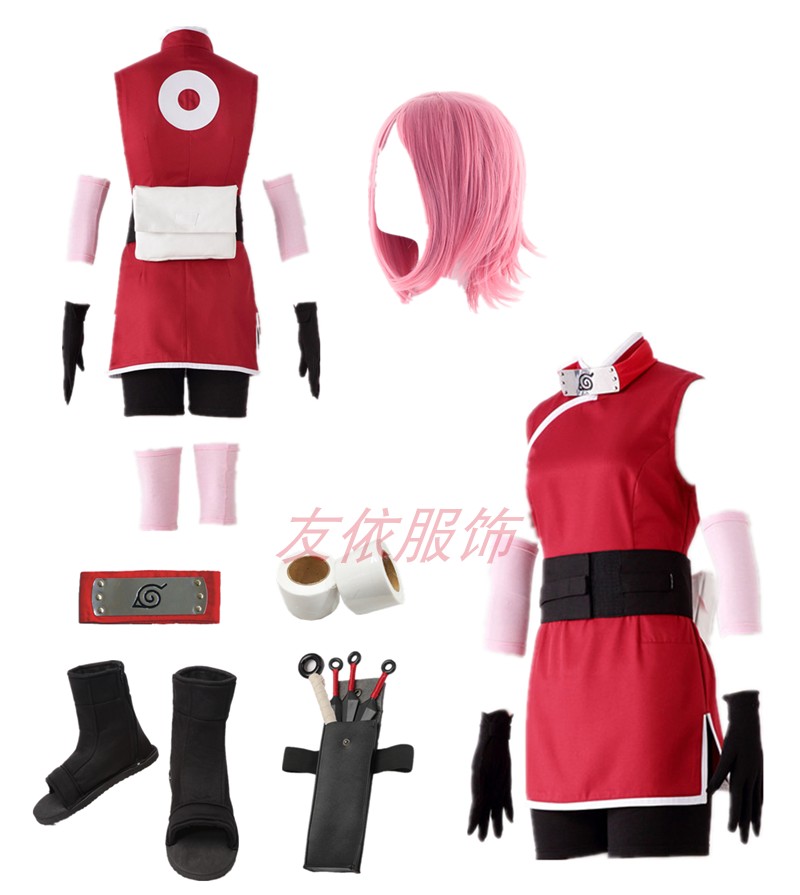 动漫cosplay服饰火影忍者-春野樱装3代-最终剧场版THE LAST版全套