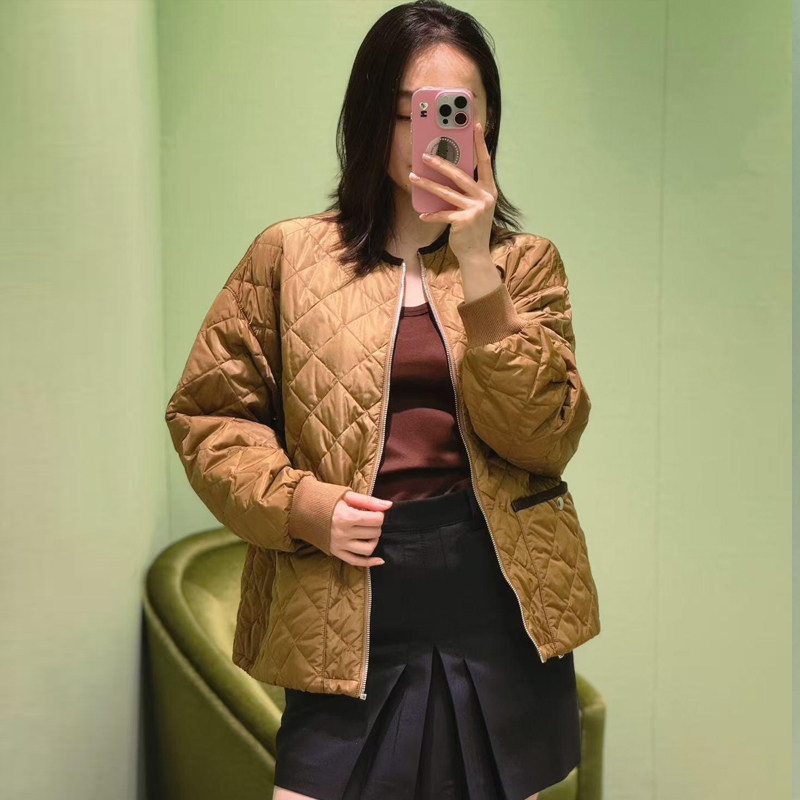 2025秋季新款时尚气质修身显瘦长袖棉服外套女
