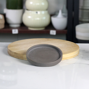 内径11cm灰土陶瓷托盘