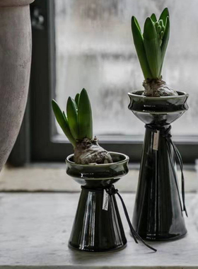 Ernst风信子花瓶深绿色窑变