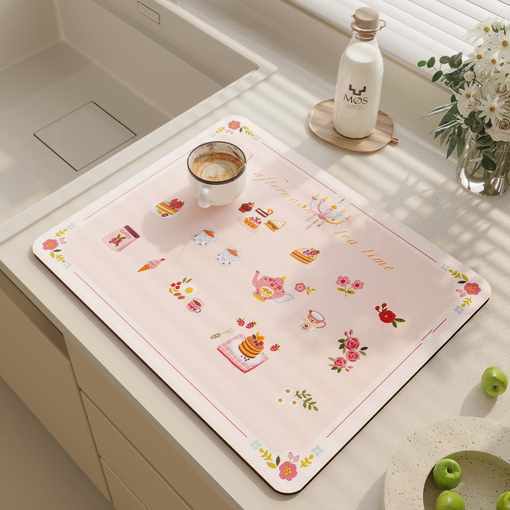 厨房喵大与汪二沥水垫可爱设计