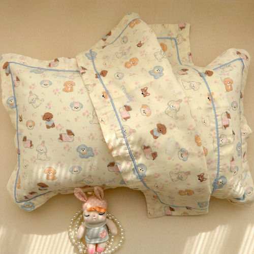 A类全棉双层纱儿童枕套30X50cm35X55婴幼儿幼儿园专用纯棉枕头套