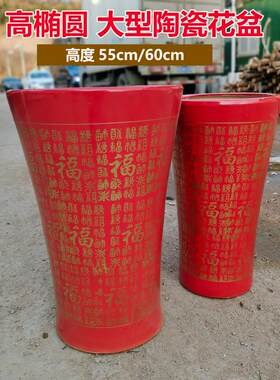 高花盆椭圆盆 大型绿植盆 白色黑色红色蓝色盆 办公W室内外客厅盆