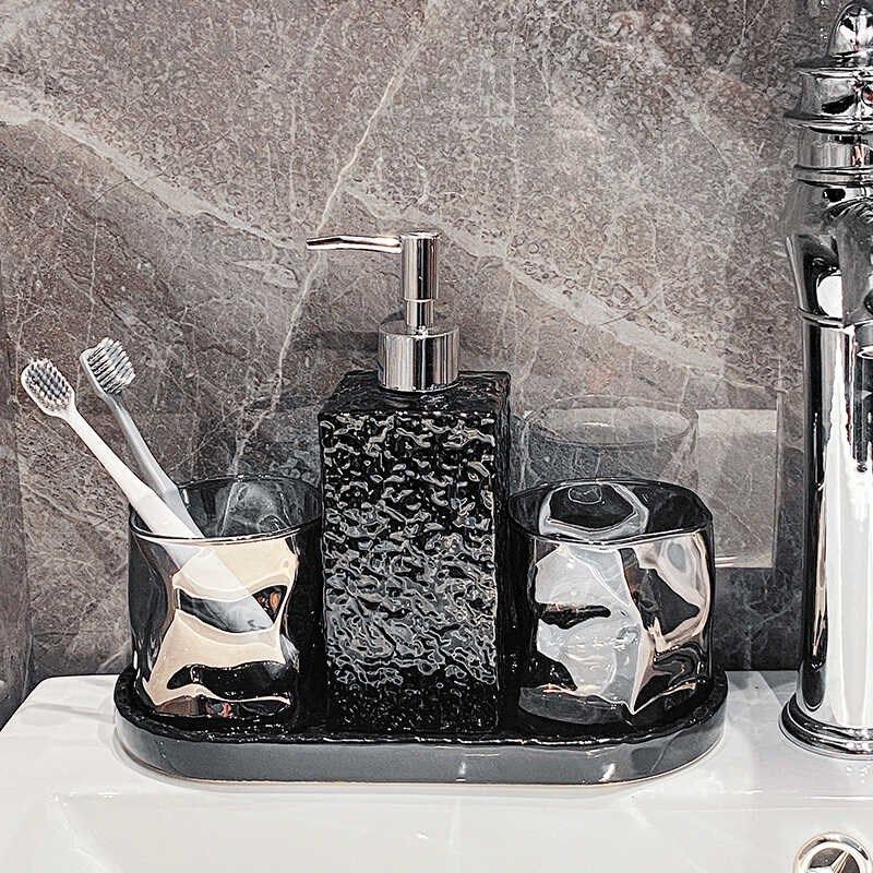 酒店浴室卫生f间卫浴洗漱套装漱口杯四件套陶瓷电动牙刷置物架托,家庭/个人清洁工具,浴室用品套件,淘宝优惠券,粉丝福利购,淘宝优惠卷