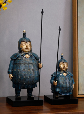 中式摆件家e居饰品秦兵马俑摆件复古办公室电视玄关柜客厅创意装