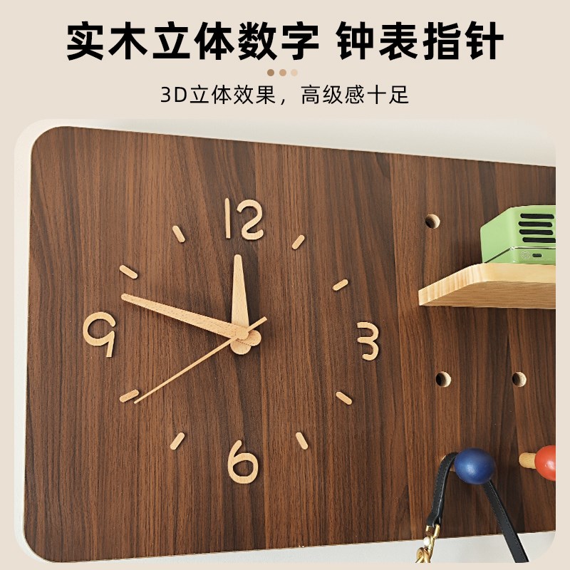 电表箱装饰画2025新款电闸盒洞洞板带钟表画免打孔轻Y奢高级感时图片