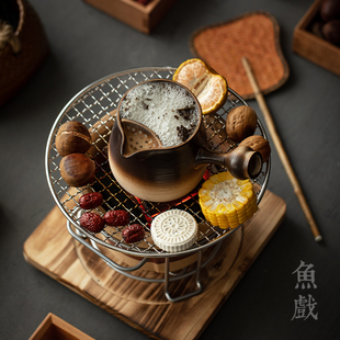 陶瓷煮茶器罐罐茶煮茶壶侧把壶围炉煮茶功K夫茶具家用黑茶炭茶炉