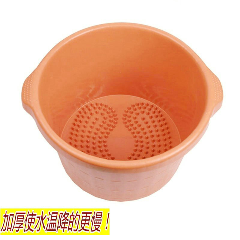 加厚加高塑料泡脚桶按摩底洗脚盆足D浴盆仿木桶家用加深牛筋保温