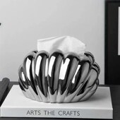 奶油风轻奢陶瓷抽纸盒高档装 饰家用客厅餐桌茶O几抽纸盒创意收纳