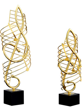 欧式创意铁艺音符摆件o轻奢客厅电视柜酒柜静吧金属艺术装饰工艺