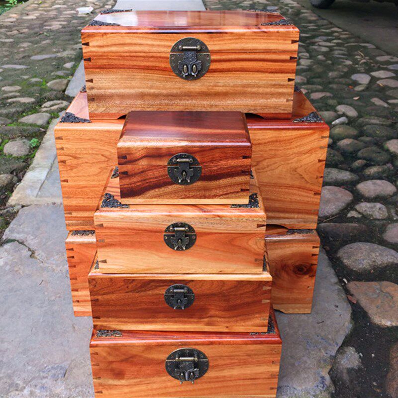 樟木盒子樟c木首饰盒复古小盒子 实木收纳盒 香樟实木盒子证件盒