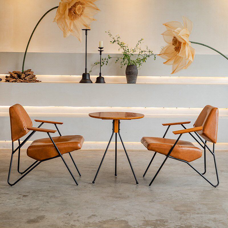 休闲咖啡厅奶茶店甜品沙发椅子民宿公寓酒吧铁艺椅耐磨.防污餐桌