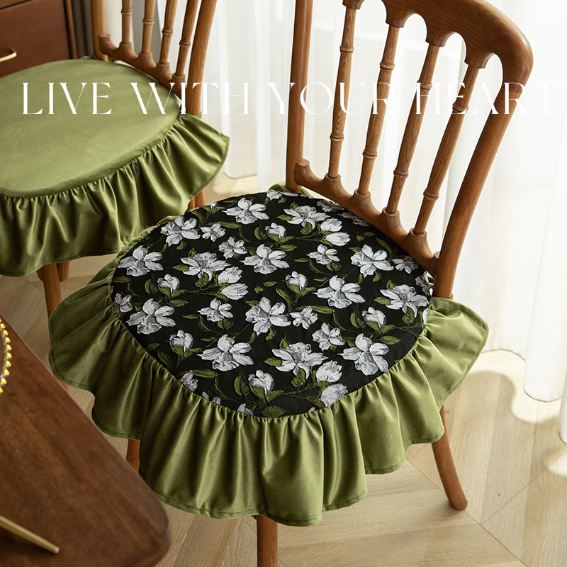 美式餐椅垫轻奢靠枕套高级感桌垫田园I椅子屁垫桌旗欧式奢华坐垫