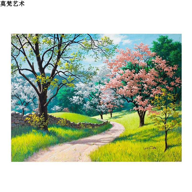 数字油画diy填充手工填色消磨时间花开季节装P饰涂色丙烯油彩画画