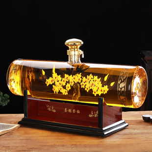 喜鹊登梅泡酒玻璃瓶密封空酒瓶创意白酒瓶K礼品摆件30斤玻璃泡酒