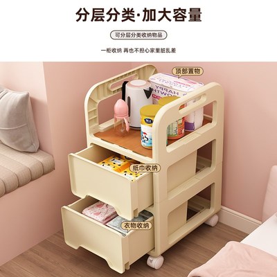 婴儿用品置物架零食柜小推车客A厅移动床头宝宝多层抽屉收纳喂养