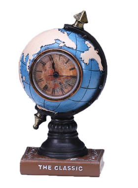 欧式复古c钟表地球仪摆件工艺品摆设创意家居酒柜装饰品客厅道具