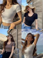 Real price round neck short Pullover short sleeve T-shirt