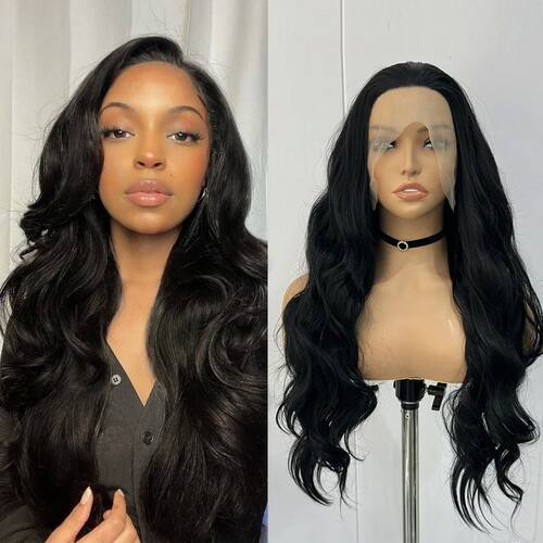Black Wig Synthetic Lace Front Wigs For Women Long Hair Body