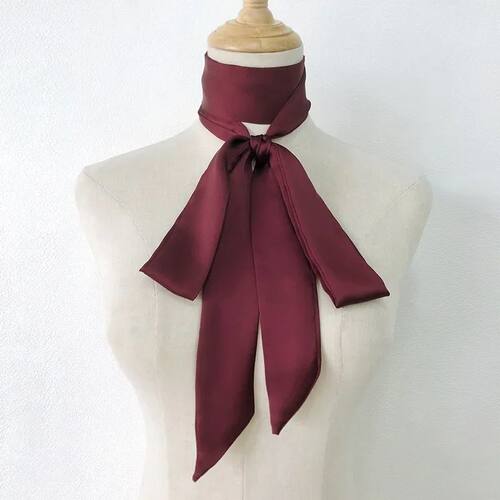 Women's Solid Color Headband Long Hair Scarf, Thin Wristband