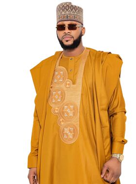 African Clothing For Men Traditional Bazin Riche Embroidery