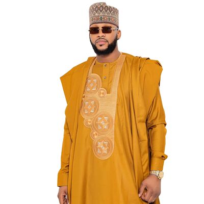 African Clothing For Men Traditional Bazin Riche Embroidery