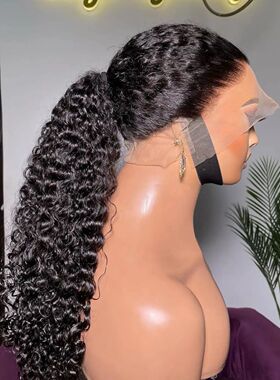 Black Color 13X4 HD Lace Frontal Synthetic Wig For Women Pon