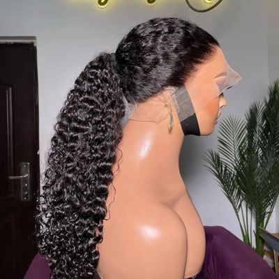 Black Color 13X4 HD Lace Frontal Synthetic Wig For Women Pon
