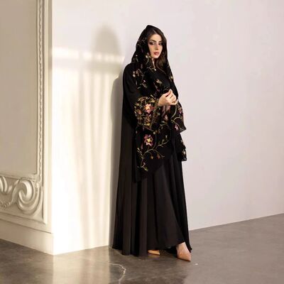 Dress Suit Women Muslim Party Abay Dresses 2 Piece Sets Head