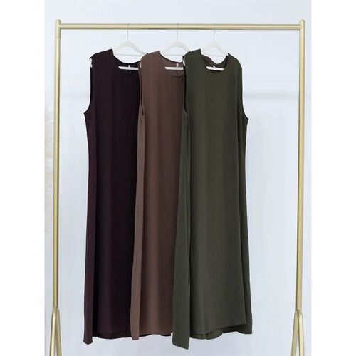 Elegant Sleeveless Abay Turkey Long Dress for Women