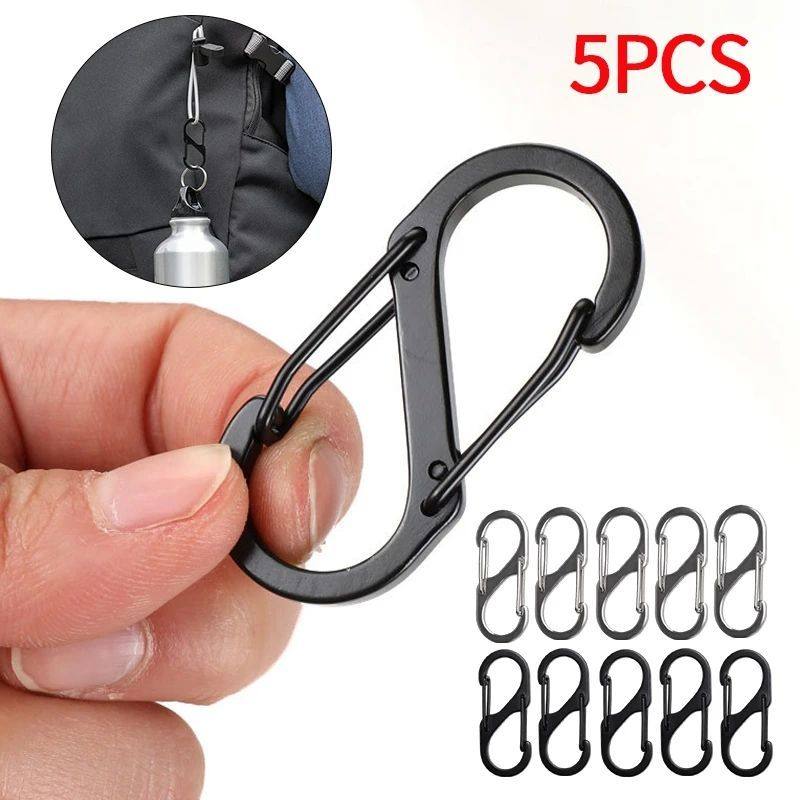 5PCS Carabiner Clip Camping Equipment Aluminium Alloy Hiking