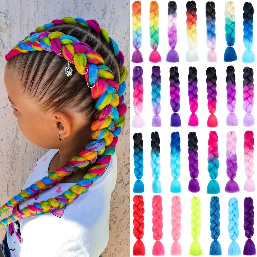 24 Inch Jumbo Braids Extensions Synthetic Braiding Hair Afro