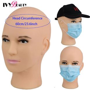 23.6inch Large Size Male Blad Mannequin Training Head With S