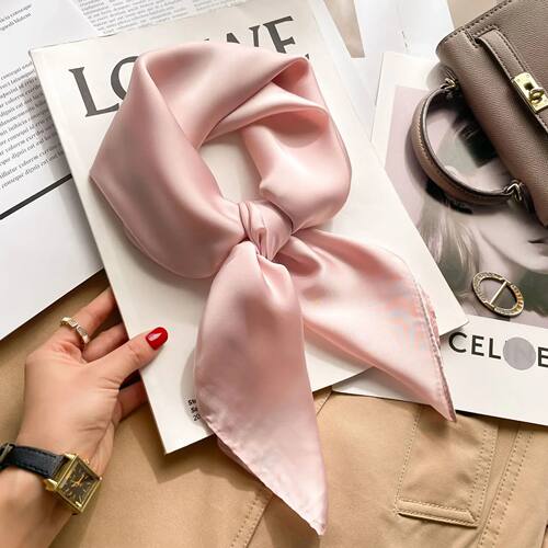 70cm Solid Colors Neckerchief  Scarf For Women Silk Satin He