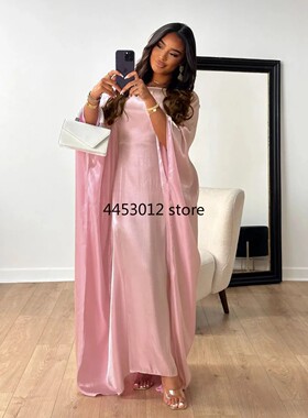 Marocain Kaftan Women Batwing Sleeve Modest Dress Dubai Turk