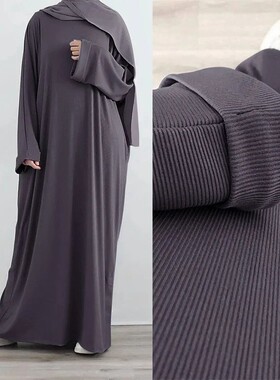 Autumn Muslim Dress for Women Abay Turkey Loose Modest Long