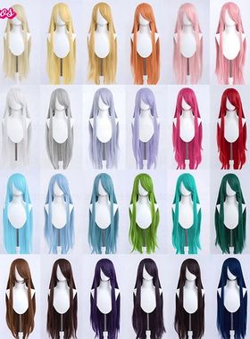 High Quality Anime 100Cm Long Staight Cosplay Wig Black Whit