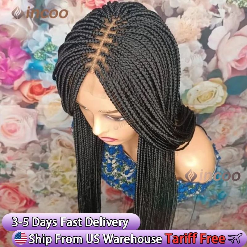 Synthetic Braided Wigs For Black Women Full Lace Wig Braid A