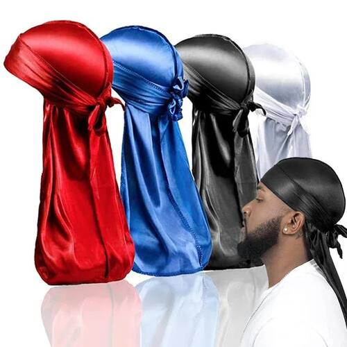 1-4Pcs New Silk Plus (High-Density) Durag Bandana Turban Hat