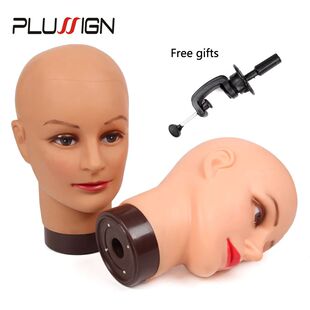 Plussign No Hair Bald Mannequin Head For Hats Wigs Lashes Je