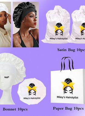 Custom Logo Wig Packaging Set For Business Hair 10Pcs Paper