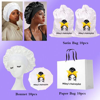 Custom Logo Wig Packaging Set For Business Hair 10Pcs Paper