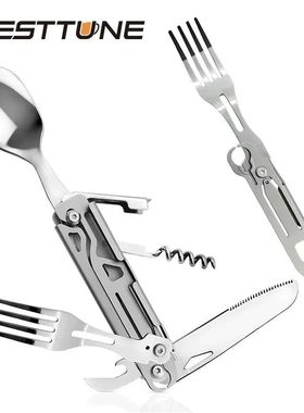 Folding Camping Cutlery Multi-function Portable Tableware Kn