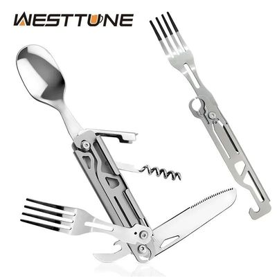 Folding Camping Cutlery Multi-function Portable Tableware Kn
