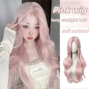Pink Wig for Women Long Wavy Cosplay Wigs Natural Soft Sweet